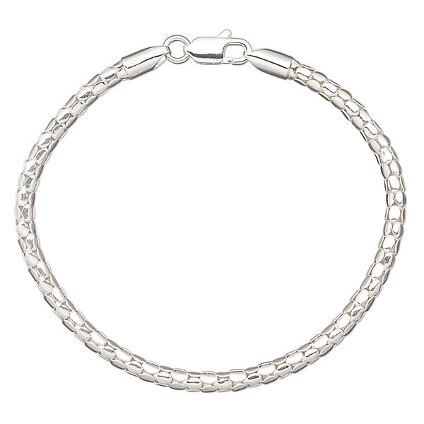 Bracelet, Create Compliments®, sterling silver, 3.5mm tube link, 7 inches with lobster claw clasp. Sold individually. image number 0