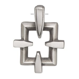 Pendant, antiqued pewter (tin-based alloy), 43x31mm single-sided open rectangle. Sold individually.