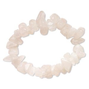 Rose quartz 1pkg1, chip stretch bracelet 6 inch extra-large