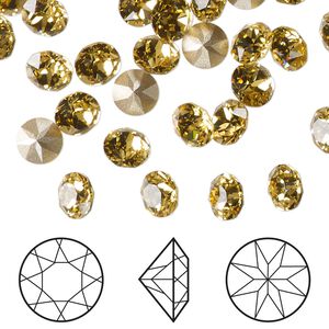 Chaton 288pk dark jonquil foil back, Swarovski® 6.14-6.32mm round SS29 1088