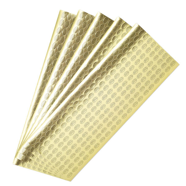 Adhesive label, paper, gold and black, 1/2 x 5/16 inch oval with "MADE IN PAKISTAN." Sold per pkg of 1,000. image number 0