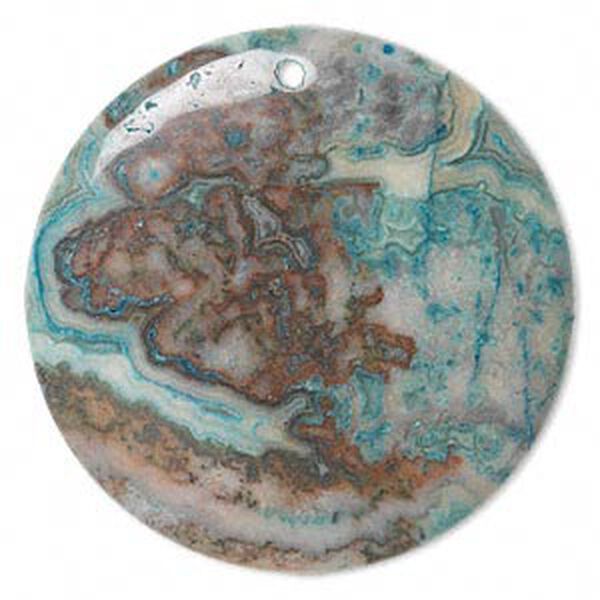 Crazy lace agate 1pkg1, flat round focal B- grade, 45mm image number 0