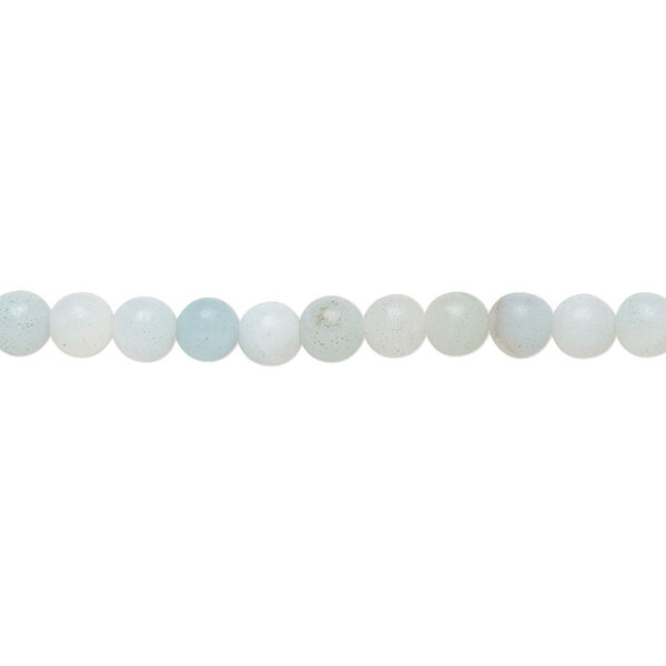 Amazonite 1pkg1, matte round bead natural B grade, 8 inch 4mm image number 0