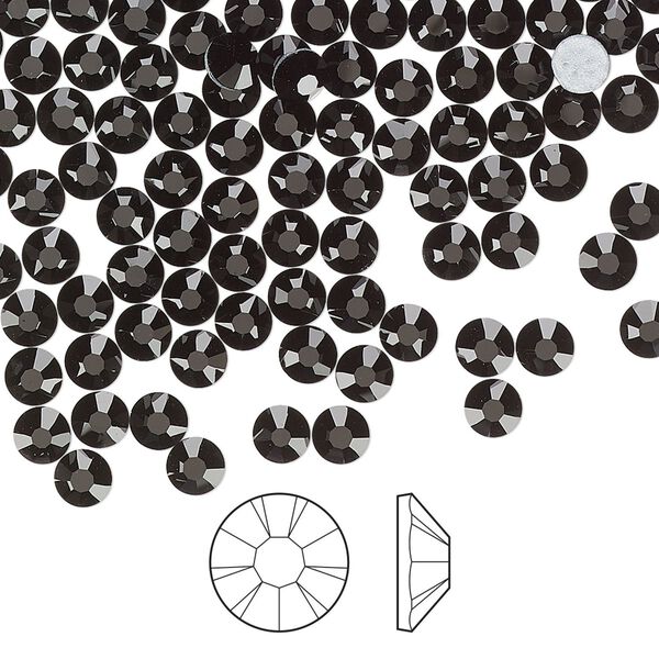 Flat back 144pk jet foil back, Preciosa MAXIMA Czech crystal hotfix rhinestone 3.8-4mm chaton rose round SS16 image number 0