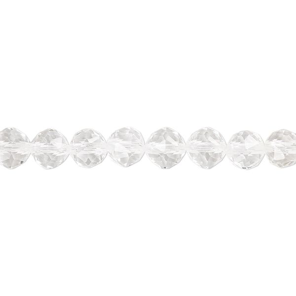 Quartz crystal 1pkg1, rose-cut round bead natural 8 inch 6mm image number 0