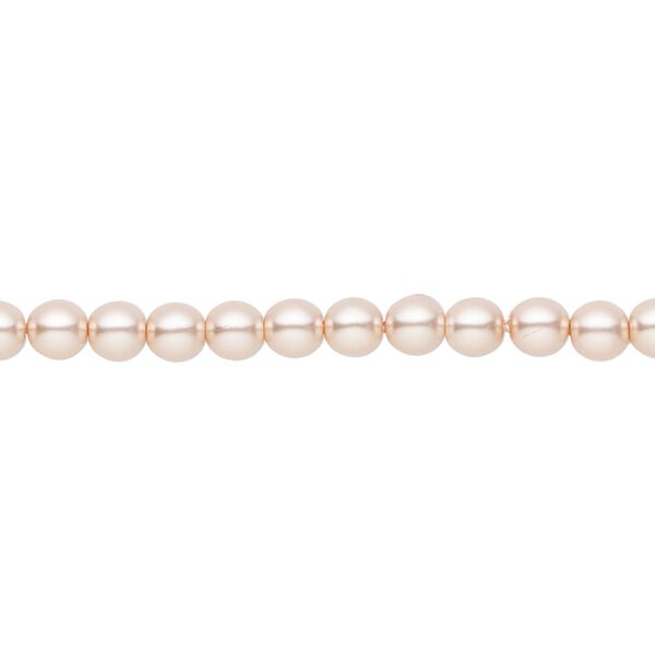 Bead, Czech pearl-coated glass druk, opaque pearl, 4mm round. Sold per 15-1/2" to 16" strand. image number 0