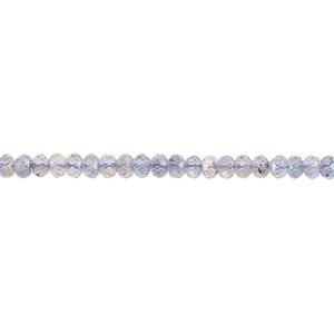 Iolite 1pkg1, hand-cut faceted rondelle / saucer bead natural 13 inch 3x1mm-3x2mm