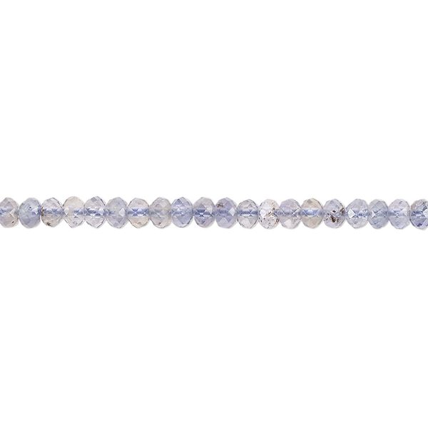 Iolite 1pkg1, hand-cut faceted rondelle / saucer bead natural 13 inch 3x1mm-3x2mm image number 0