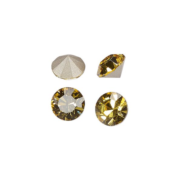 Chaton 8pk light topaz foil back, Preciosa MAXIMA Czech crystal rhinestone 8.16-8.41mm 15-cut faceted round SS39 image number 0