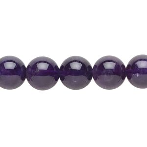 Amethyst 1pkg1, round bead natural 15.5-16 inch 10mm