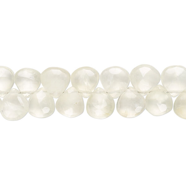 Prehnite 1pkg1, hand-cut top-drilled faceted teardrop bead natural 7.5 inch 7x6mm-8x8mm image number 0