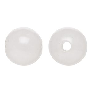 Snow quartz 1pkg1, semi-round bead natural 18x17mm