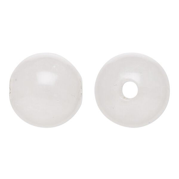 Snow quartz 1pkg1, semi-round bead natural 18x17mm image number 0