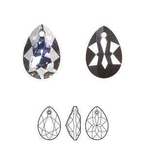 Drop 2pk crystal vitrail light P, Crystal Passions® 16x11mm pendant pear cut 6433