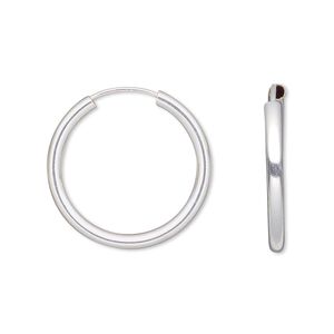 Earring hoop 1pkg2 sterling silver-filled, 22mm / 2mm width / endless loop, 1 pair