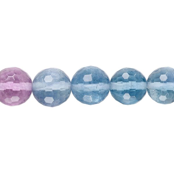 Multi-fluorite 1pkg1, faceted round bead natural 15.5-16 inch 10mm image number 0