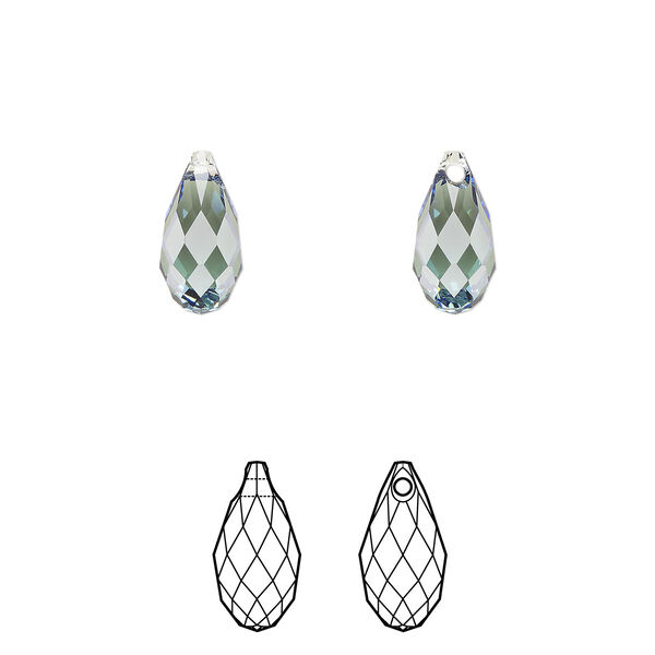 Briolette 144pk erinite, Swarovski® 11x5.5mm pendant drop 6010 image number 0