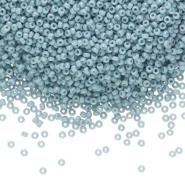 Seed bead, Miyuki, glass, pkg/35g, #15 rocaille, Duracoat® opaque outside dyed moody blue, (RR-4479). image number 0
