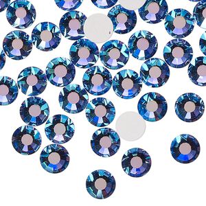 Flat back 24pk blue violet AB foil back, Preciosa MAXIMA Czech crystal rhinestone 6.32-6.5mm chaton rose round SS30
