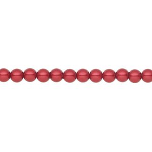 Pearl 600pk red, Preciosa Czech crystal 4mm round