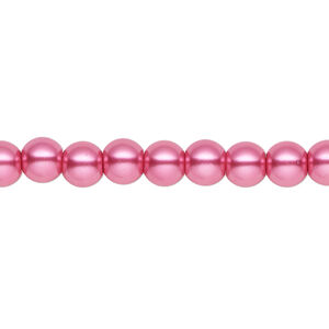 Pearl 2pk pink, Celestial Crystal® 6mm round 15.5-16 inch