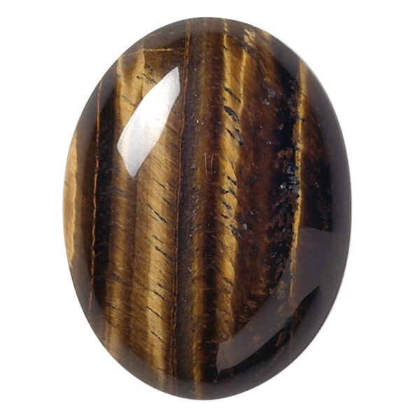 Cabochon, tigereye (natural), 40x30mm calibrated oval, B grade, Mohs hardness 7. Sold individually. image number 0