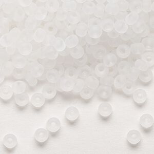 Seed bead, Preciosa Ornela Czech glass, pkg/50g, #6 rocaille, translucent matte clear, (00050).