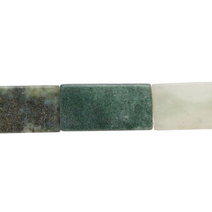 Peace "jade" / new "jade" / olive new "jade" 1pkg1, double-drilled flat rectangle bead, 14 inch 27x17mm-41x22mm