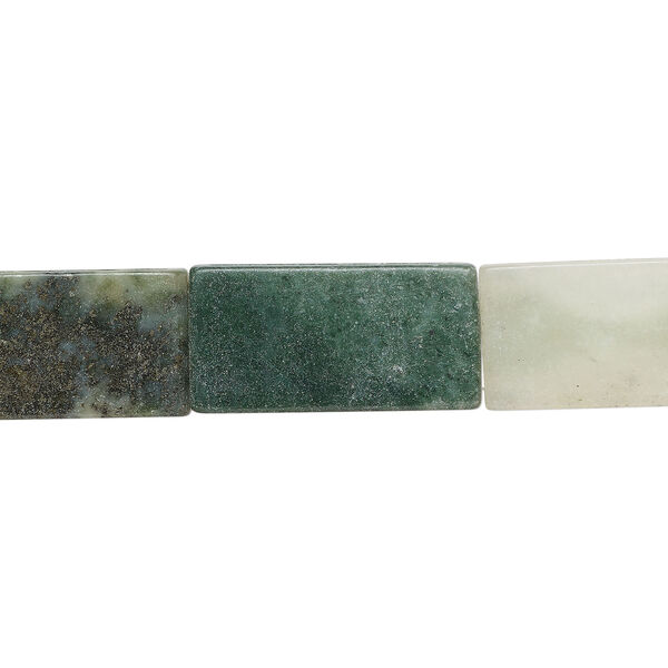 Peace "jade" / new "jade" / olive new "jade" 1pkg1, double-drilled flat rectangle bead, 14 inch 27x17mm-41x22mm image number 0