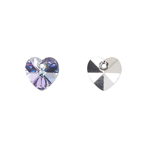 Drop 2pk crystal vitrail light, Preciosa Czech crystal 10mm pendant heart image number 0
