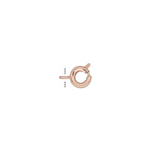 Springring 1pkg100 copper-plated, 6mm, brass clasp 1-strand
