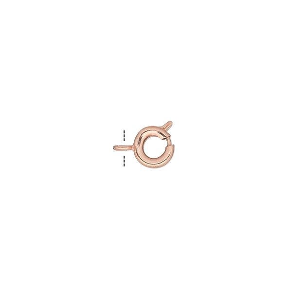 Clasp, springring, copper-plated brass, 6mm. Sold per pkg of 100. image number 0