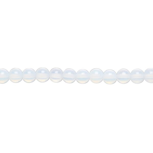 Bead, sea "opal" (glass), translucent to semitranslucent, 4mm round. Sold per 15-1/2" to 16" strand. image number 0