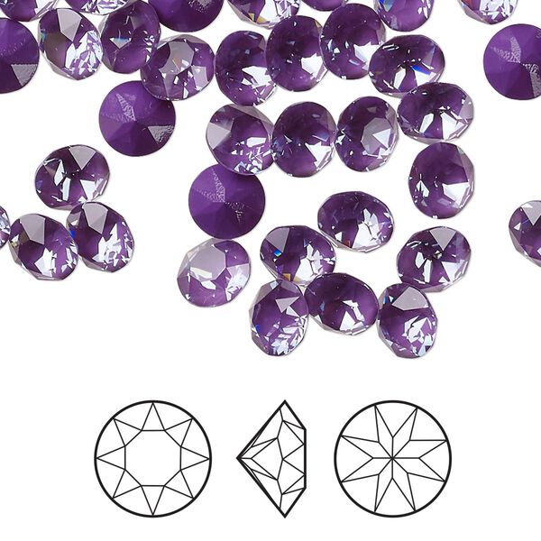 Chaton 12pk crystal purple ignite, Crystal Passions® 6.14 to 6.32mm round SS29 1088 image number 0