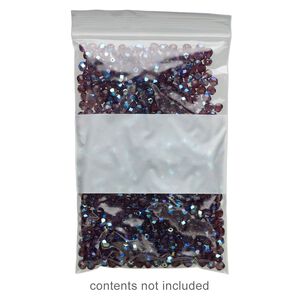 Bag, Tite-Lip™, plastic, clear and white, 4x6-inch top zip with block. Sold per pkg of 100.