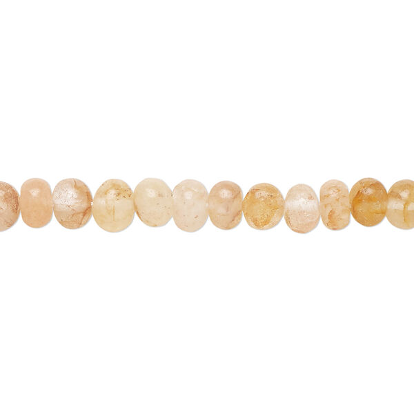 Bead, yellow iron quartz (natural), dark, 5x3mm-6x4mm hand-cut rondelle, B grade, Mohs hardness 7. Sold per 14-inch strand, approximately 90 beads. image number 0