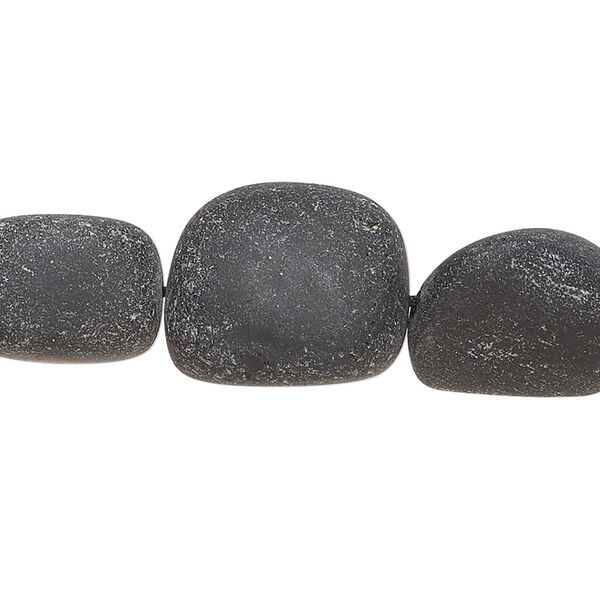 Black obsidian 1pkg5, matte rough nugget bead natural medium image number 0
