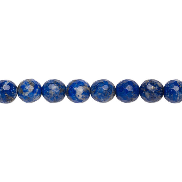 Bead, lapis lazuli (natural), 6-7mm faceted round, C+ grade, Mohs hardness 5 to 6. Sold per 15-inch strand. image number 0