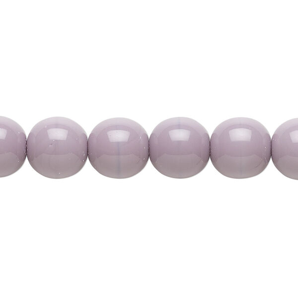 Bead, Czech glass druk, opaque purple, 10mm round. Sold per 15-1/2" to 16" strand. image number 0