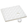 Display insert, faceted gems, foam and acrylic, white and clear, 7-3/4 x 6-3/4 x 3/4 inches with (25) 1-1/4 x 3/4 inch reclosable vials, fits standard half tray. Sold individually. image number 2