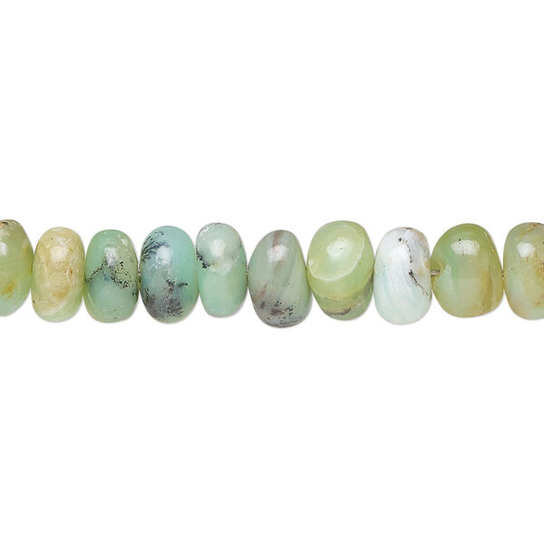 Bead, Peruvian opal (natural), 8x4mm-9x7mm hand-cut rondelle, C+ grade, Mohs hardness 5 to 6-1/2. Sold per 14-inch strand, approximately 70 beads. image number 0