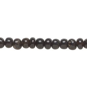 Smoky quartz 1pkg1, hand-cut rondelle bead 14 inch 5x3mm-6x4mm
