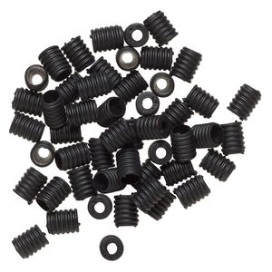 Mask cord spacer, rubber, black, 11x9mm-12x9mm cone, 5.5mm inner diameter. Sold per pkg of 50.