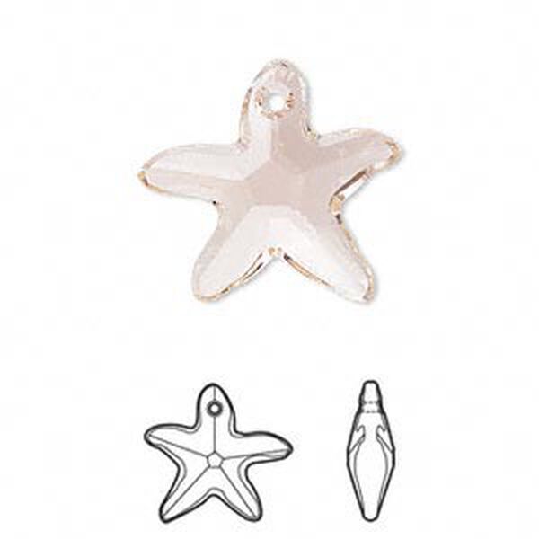 Drop 1pk silk, Crystal Passions® 21x20mm pendant starfish 6721 image number 0