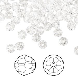 Bead 144pk crystal, Crystal Passions® 5mm round 5000