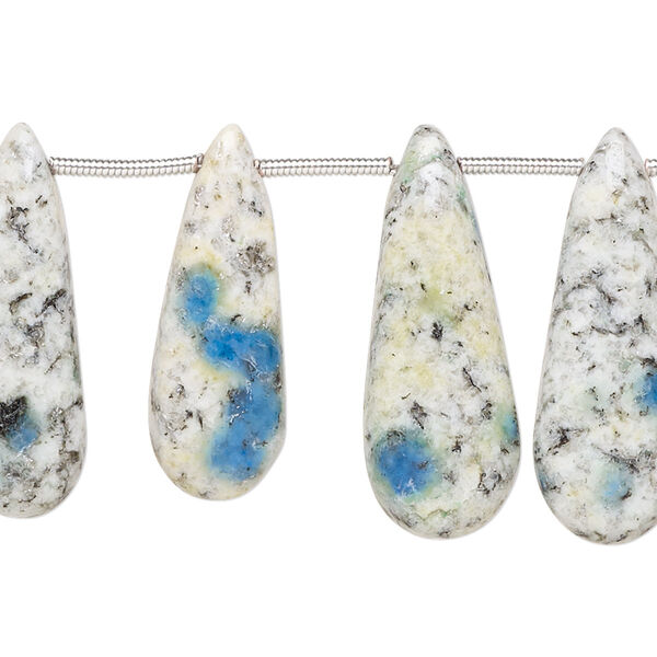 K2 "jasper" 1pkg12, hand-cut top-drilled puffed teardrop bead natural B grade, 22x8mm-28x11mm image number 0