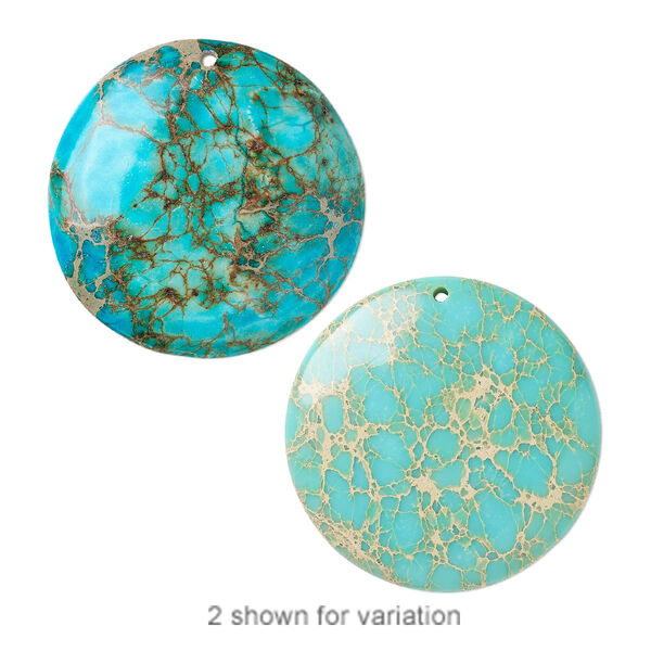 Magnesite 1pkg1, hand-cut flat back round focal B grade, 40mm image number 0