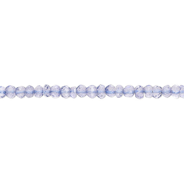 Bead, quartz crystal (coated), light purple, 3x2mm-4x2mm hand-cut faceted rondelle, B grade, Mohs hardness 7. Sold per 13-inch strand, approximately 150 beads. image number 0