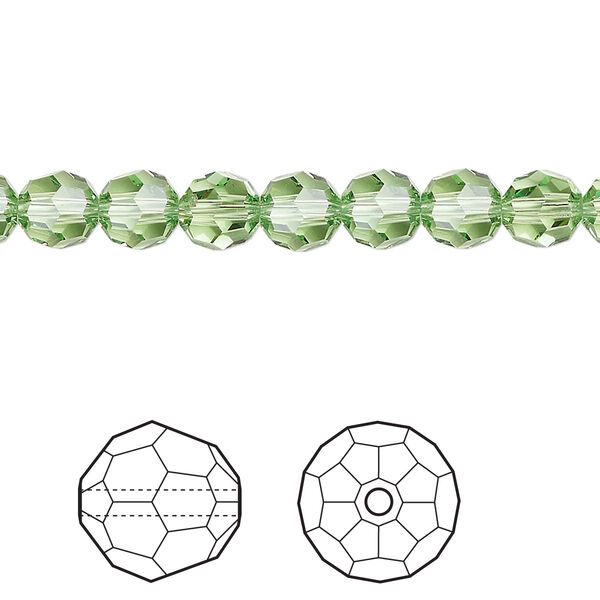 Bead 360pk peridot, Swarovski® ReCreated™ 6mm round 5000 image number 0