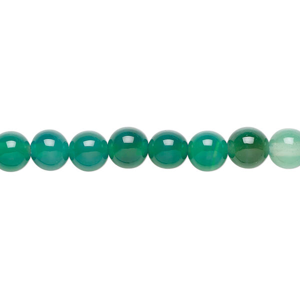 Bead, green agate (dyed), 6mm round, B grade, Mohs hardness 6-1/2 to 7. Sold per 15-1/2" to 16" strand. image number 0